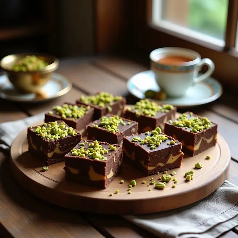 Tahini Halva con Chocolate y Pistachos: Postre de Semillas de Sésamo Sin Horno