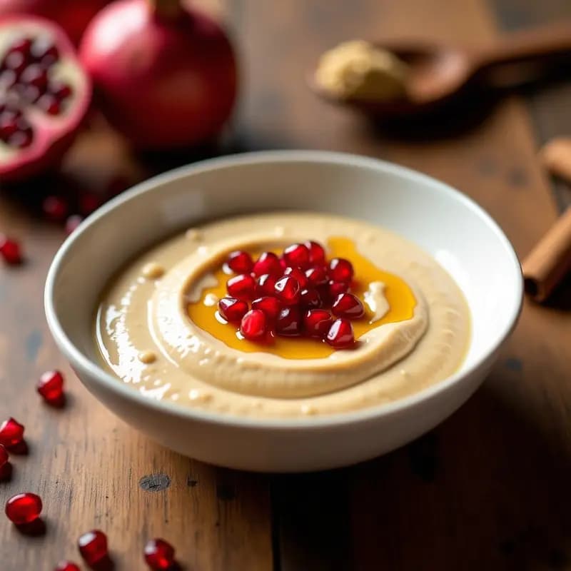 Tahini con Miel y Granada: Salsa de Oriente Medio Sin Azúcar para Postres