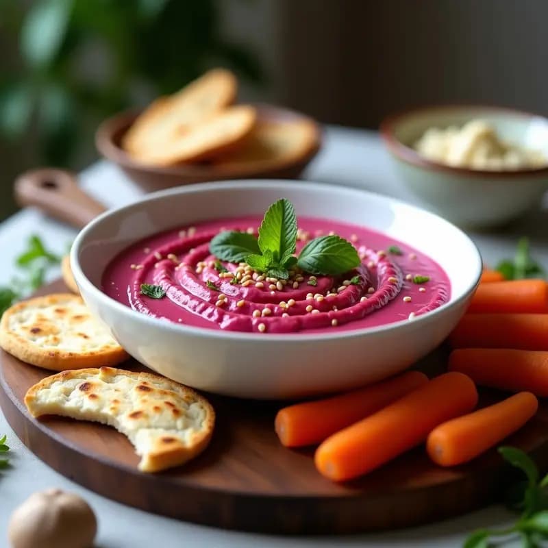 Tahini de Remolacha y Ajo Negro: Dip Sirio Gourmet y Sin Lácteos