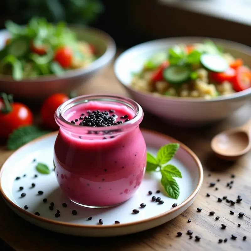 Tahini de Remolacha y Granadilla: Salsa Medio Oriental para Ensaladas Veganas