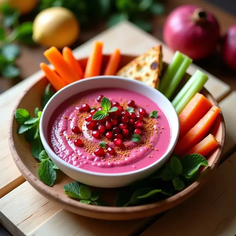 Tahini de Remolacha y Granado: Salsa Libanesa Colorida y Antioxidante