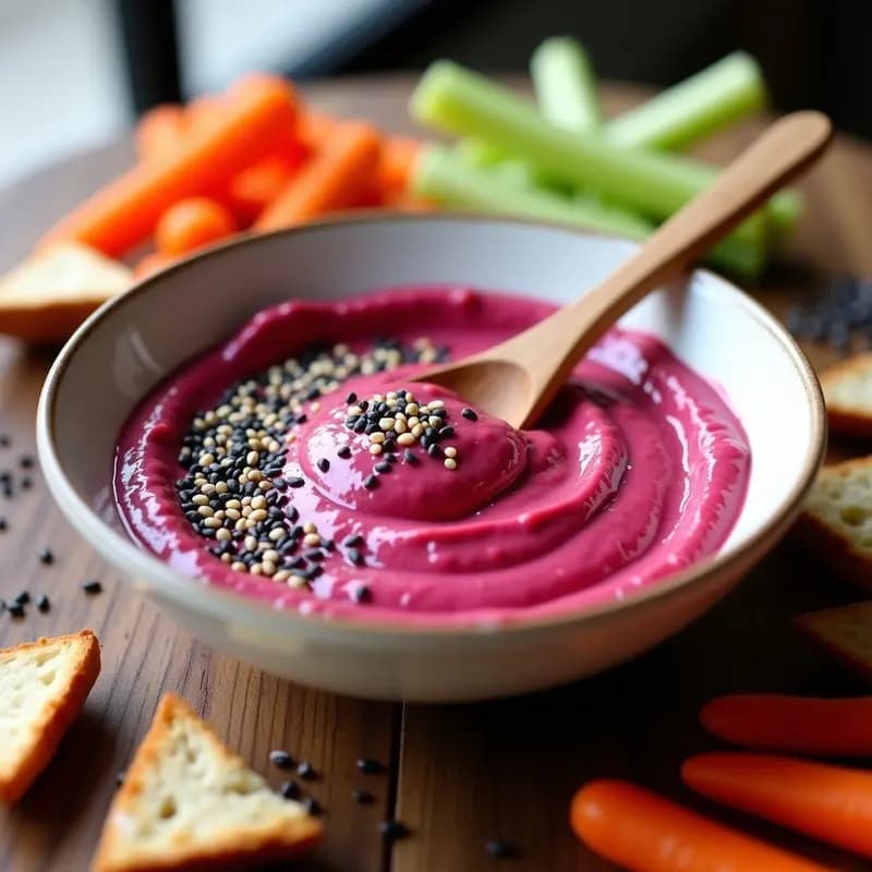 Tahini de Remolacha y Sésamo Negro: Salsa Árabe Vegana para Dips y Aderezos