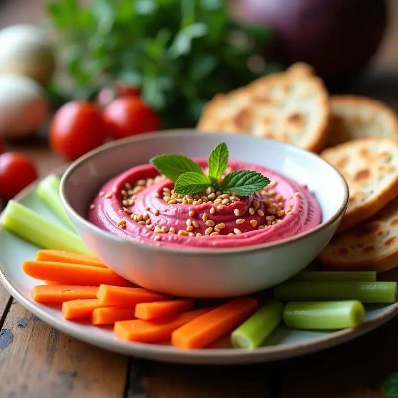Tahini de Remolacha y Zanahoria: Dip Árabe Vegano y Sin Lácteos para Tupper