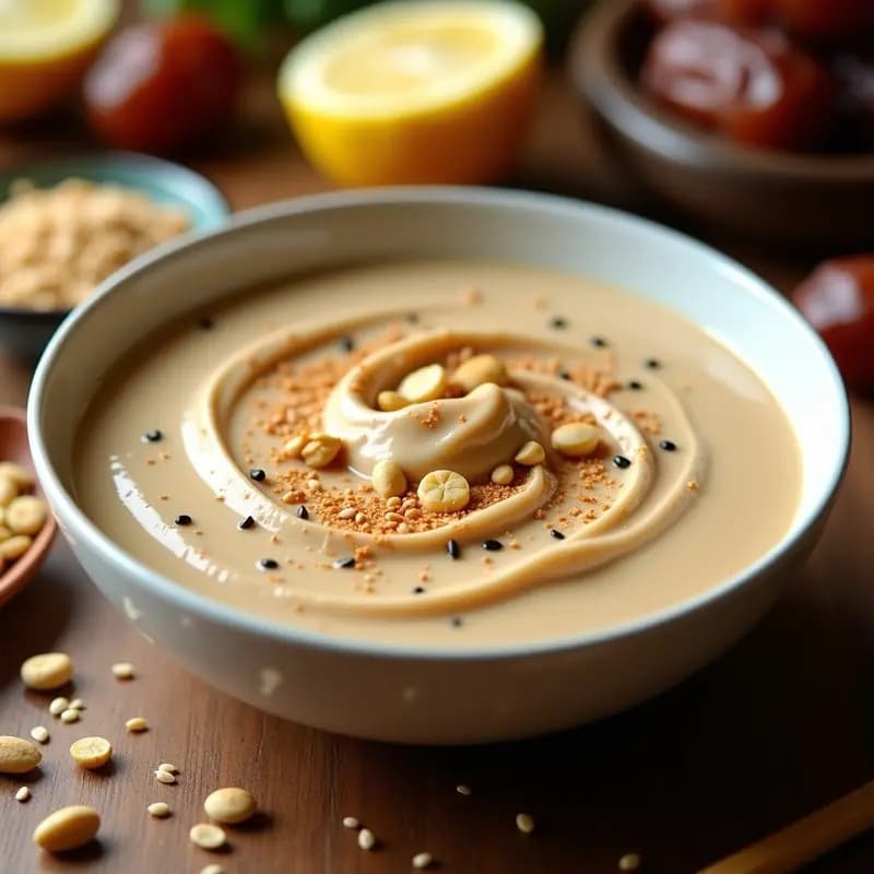 Tahini de Sésamo y cacahuete: Salsa Árabe Alta en Proteína para Bowls