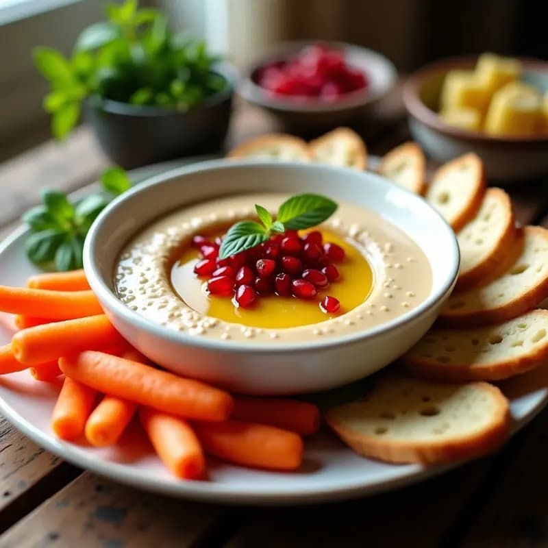 Tahini de Sésamo con Miel y Semillas de Granados: Dip Árabe para Acompañar Pan o Verduras