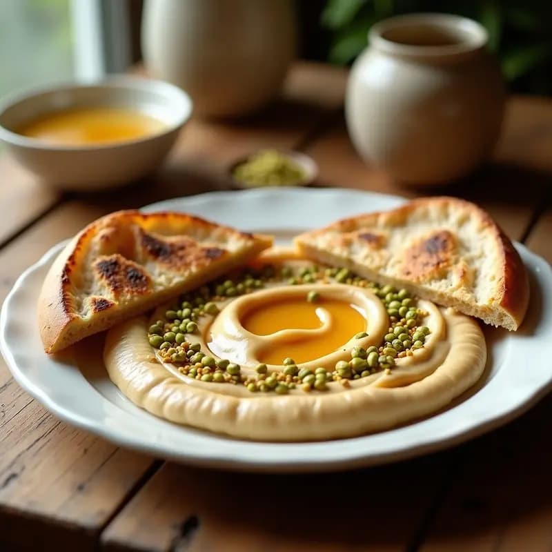 Tahini de Sésamo y Miel con Pan de Pita: Desayuno Árabe Dulce y Salado en 5 Minutos