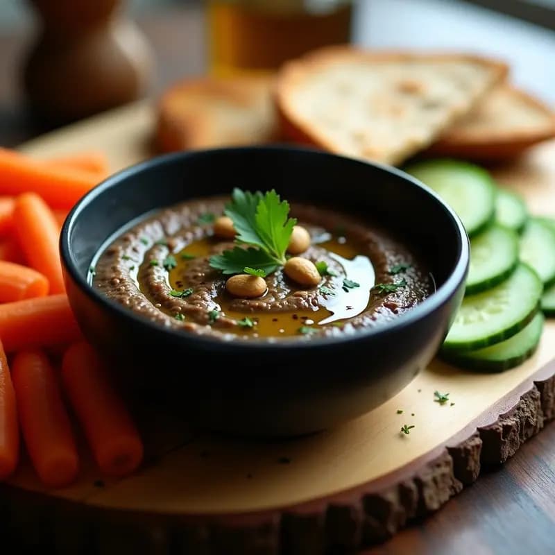 Tahini de Sésamo Negro y Cahuete: Dip Libanés Alta en Proteína para Crudités