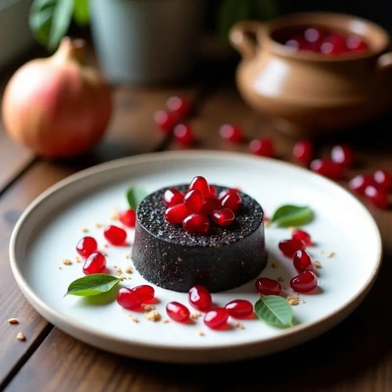 Tahini de Sésamo Negro con Granados: Postre Libanés Sin Horno y Sin Azúcar