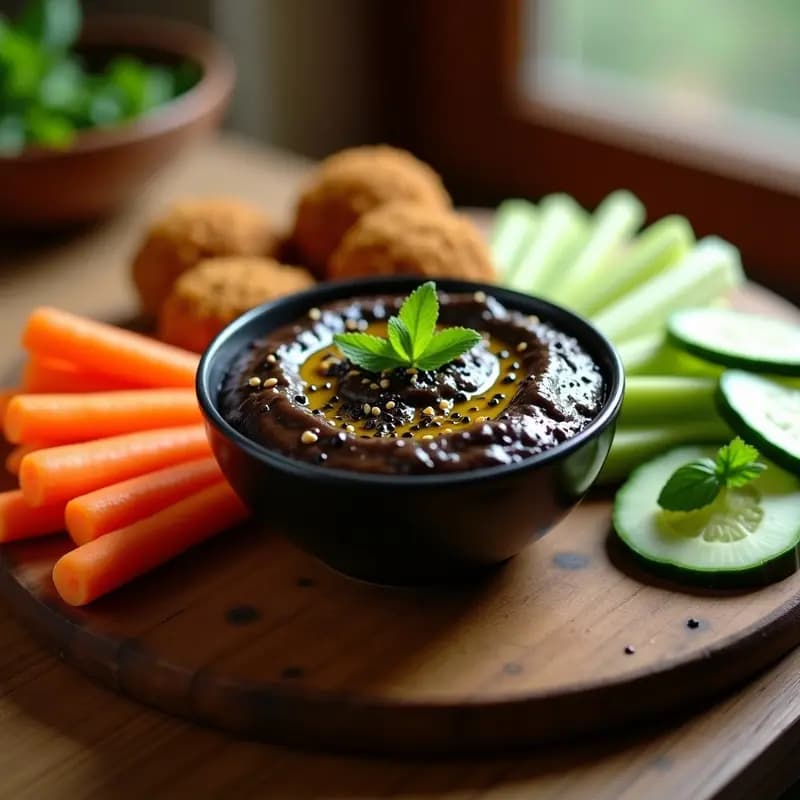 Tahini de Sésamo Negro con Limón: Dip Árabe en 5 Minutos para Crudités y Falafel