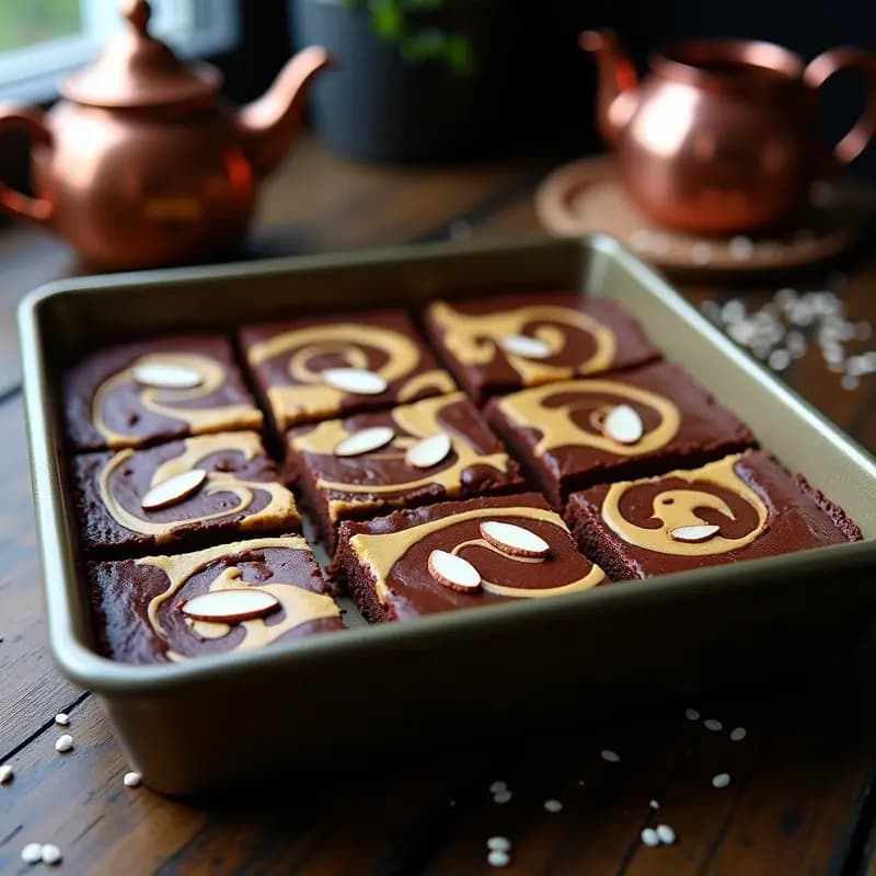 Tahini Swirl Brownies: Postre de origen mediooriental sin harina y vegano