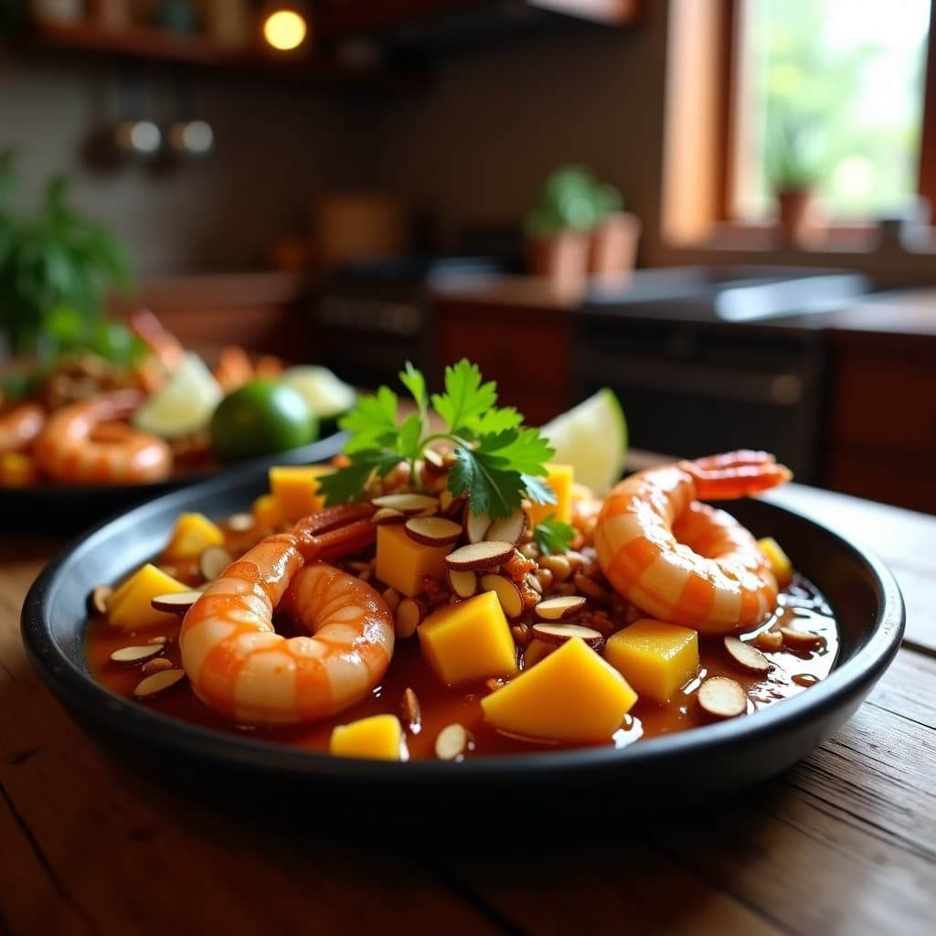 Tajín de Camarones al Chipotle y Mango: Receta Mexicana en Olla Express