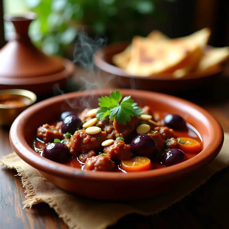 Tajín de Cordero con Ciruelas Secas: Receta Marroquí Picante y Dulce en Tagine