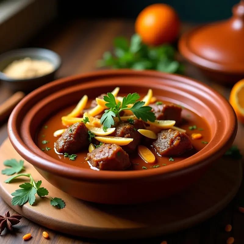 Tajín de Cordero con Cítricos y Almendras: Estofado Marocí Tradicional en OllaSlow