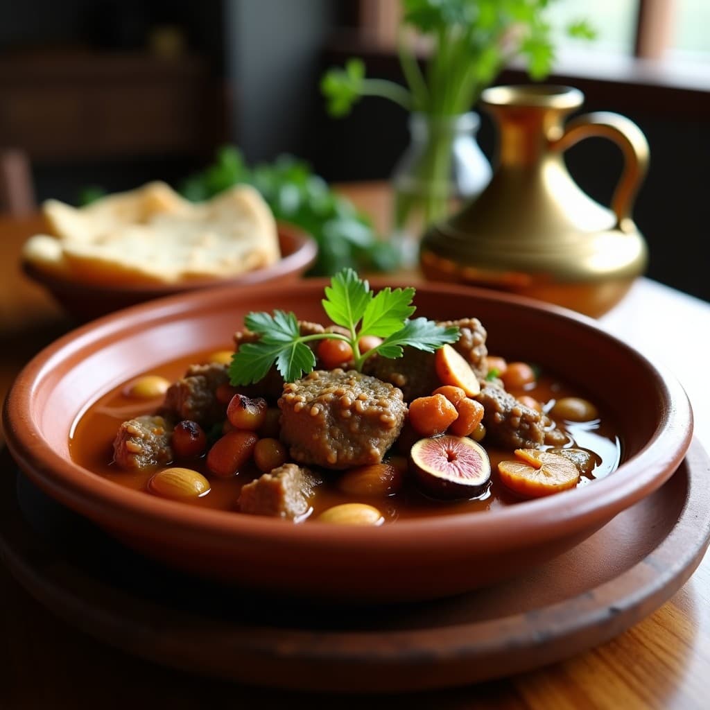 Tajín de Cordero con Higos y Almendras: Receta Marocí Tradicional en Olla Exprés