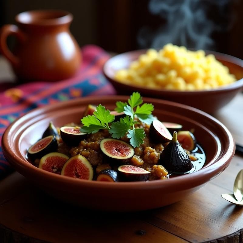 Tajine de Cordero con Higos Negros y Ras el Hanout: Receta Marroquí en Olla Express en 40 Minutos
