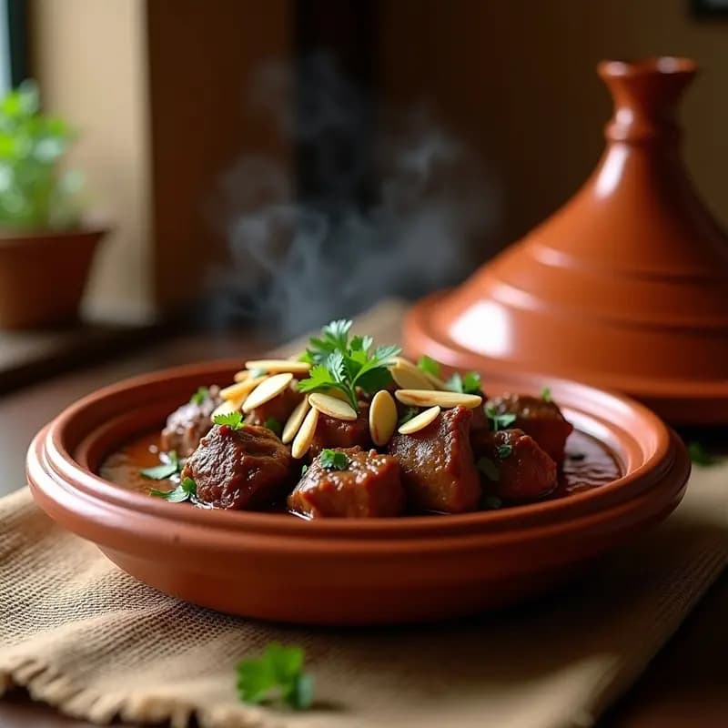 Tajín de Cordero con Huracán de Especias: Receta Marroquí Tradicional en Tagine