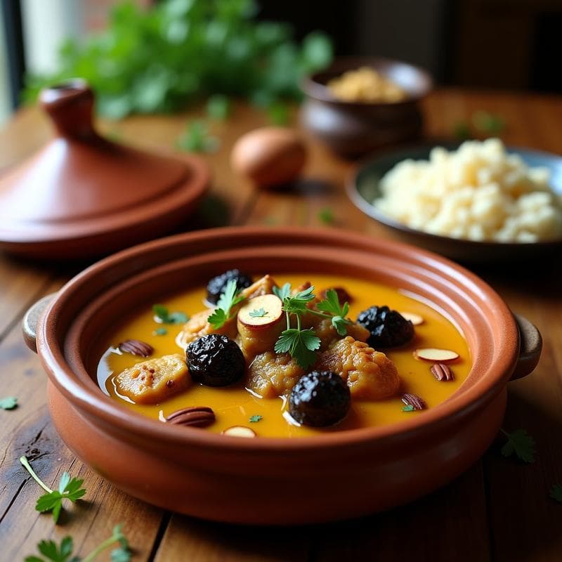 Tajín de Cordero con Prunas y Cúrcuma: Receta Iraní en Olla Lenta
