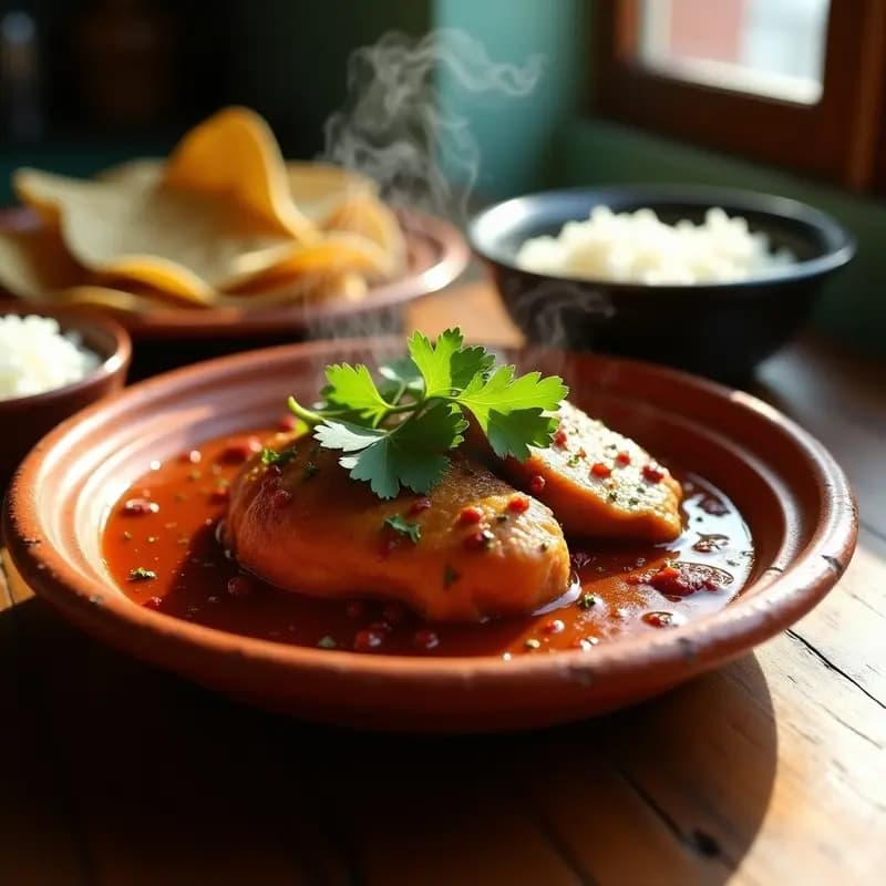 Tajín de Pollo al Chilpachole con Hierbas: Receta Mexicana Tradicional en Olla Express