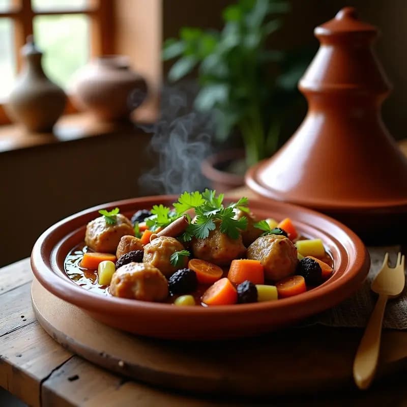 Tajín de Pollo con Presas de Ciervo: Receta Marroquí de Caza Tradicional en Tagine