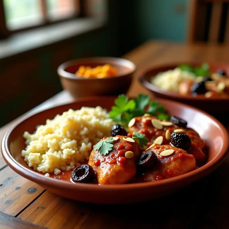 Tajín de Pollo con Presas de Ciruela y Almendras: Receta Marroquí en Olla Exprés