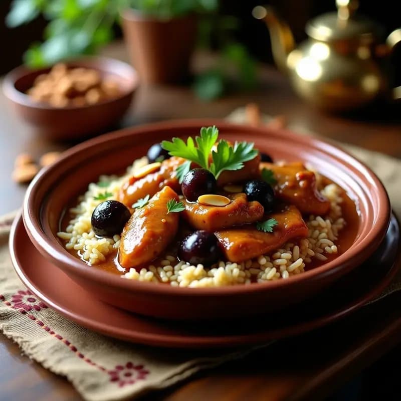 Tajín de Pollo con Ciruelas y Canela: Receta Iraní Dulce-Salada en Olla Lenta