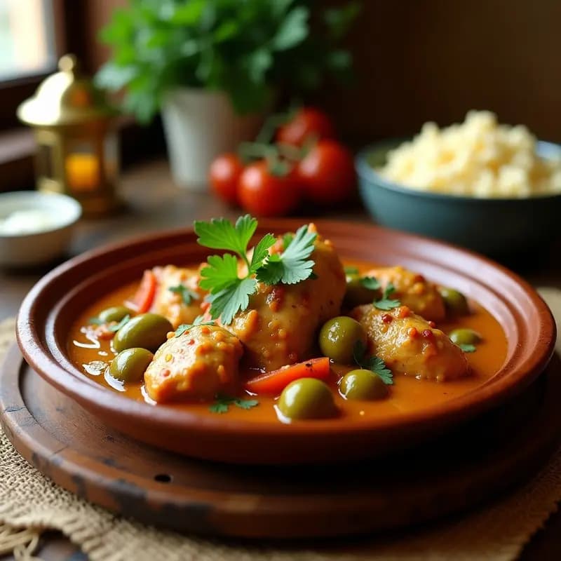 Tajín de Pollo con Cítricos y Aceitunas Verdes: Receta Marocí en Olla Exprés