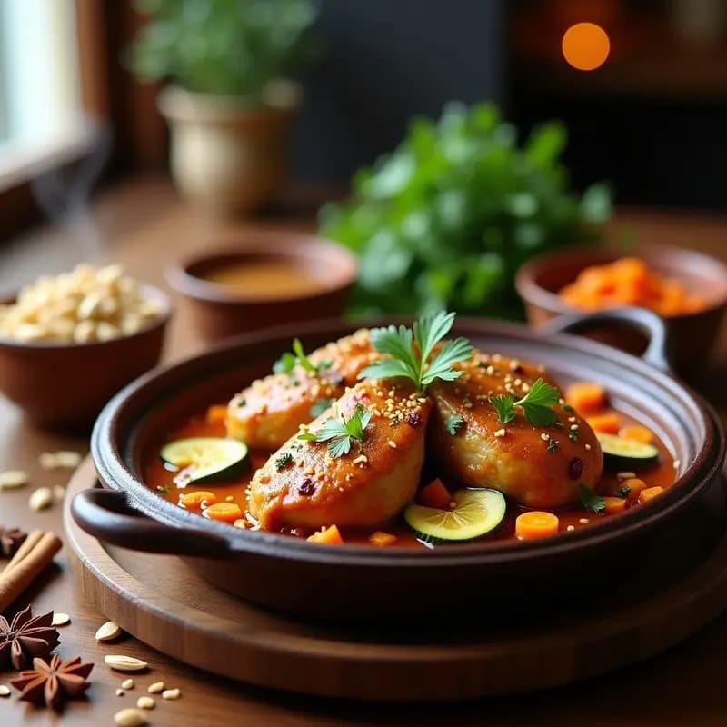 Tajín de Pollo con Especias Marroquíes: Receta en Olla que Derrite los Sabores
