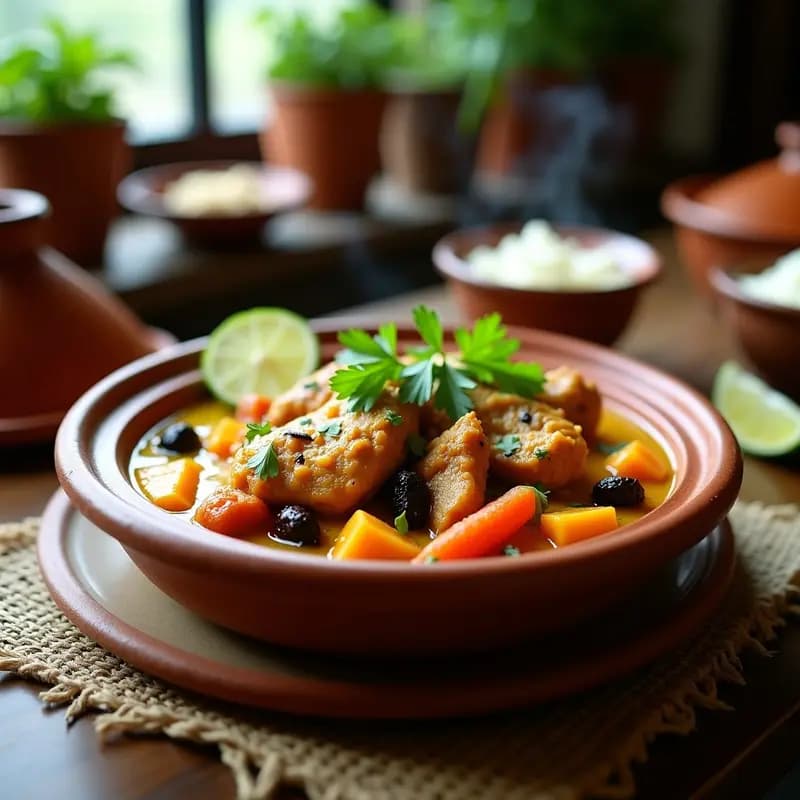 Tajín de Pollo con Lima y Especias Marroquíes en Cazuela: Receta Norteafricana con Toque Ácido