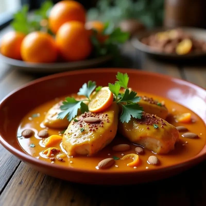 Tajín de Pollo con Naranjas Amargas: Receta Marroquí en Olla Exprés con Toque Cítrico