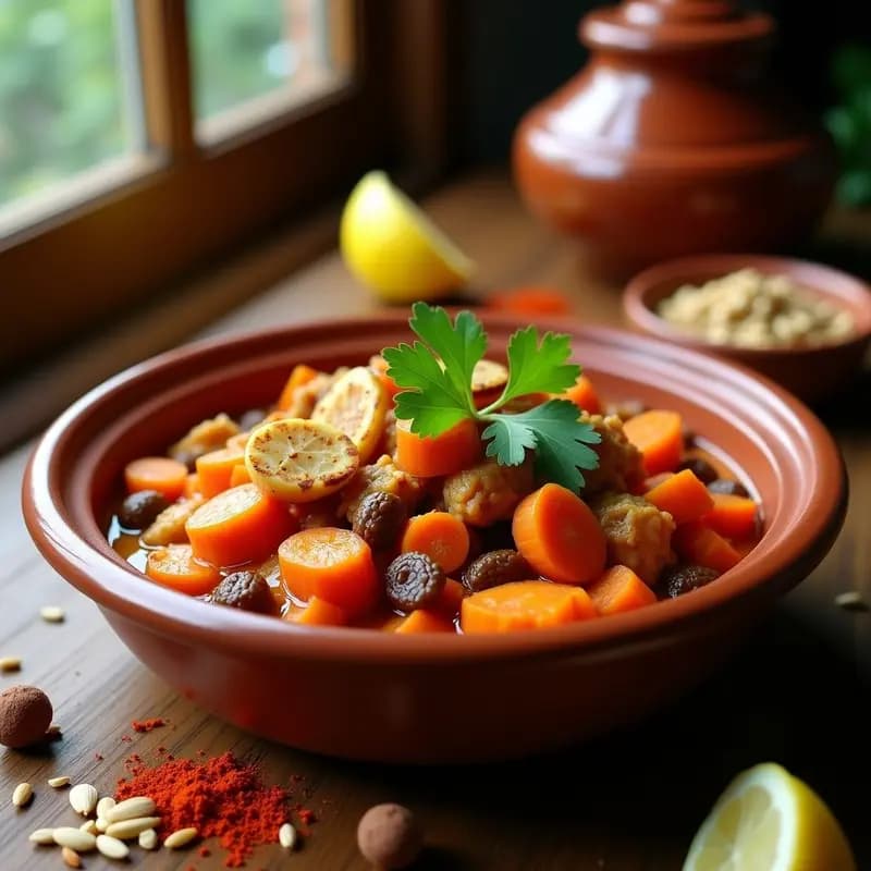 Tajín de Pollo Vegano con Seitan: Receta Marroquí con Toque Picante