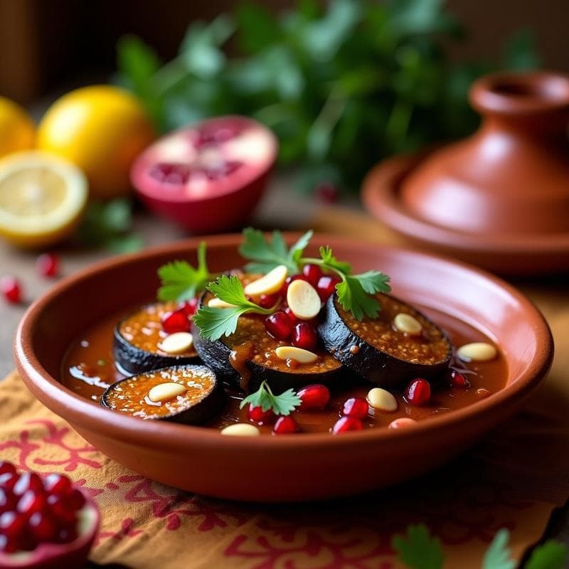 Tajín de Berenjena Ahumada y Granados: Receta Marroquí en Olla Lenta con Toque Dulce