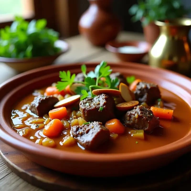 Tajín de Cordero con Almendras y Miel: Receta Marroquí Slow Cooker para 6 Personas