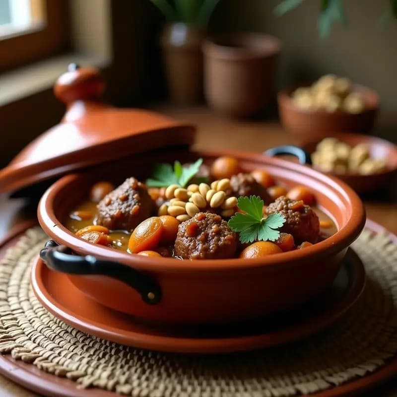 Tajín de Cordero con Ciruelas y Nueces: Receta Marokí en Olla de Barro con Especias