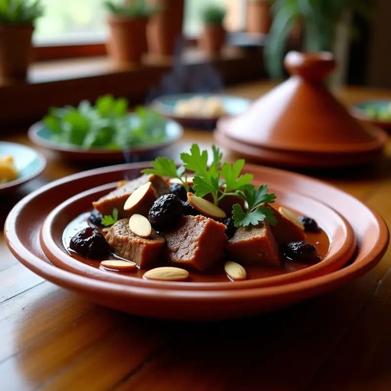 Tajín de Cordero con Ciruelas: Receta Magrebí Slow Cooked con Especias Exóticas