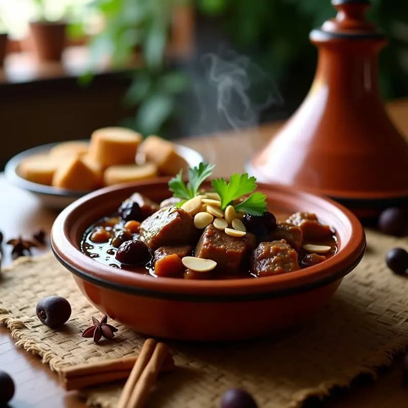 Tajín de Cordero con Ciruelas: Estofado Marroquí de Sabores Intensos y Especiados