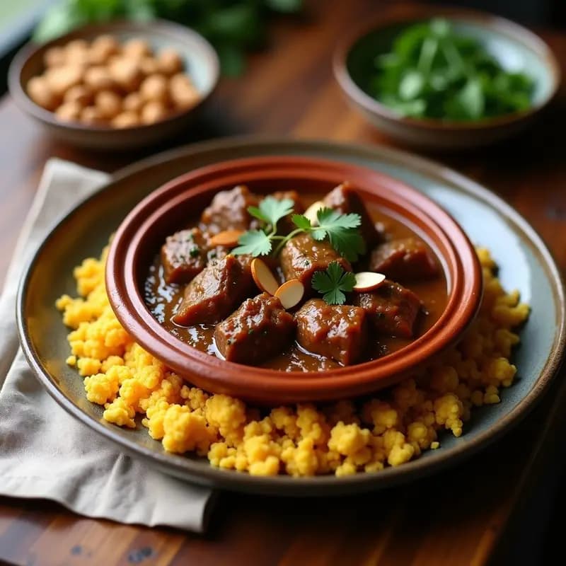 Tajine de Cordero con Dátiles y Cuscús de Coliflor: Receta Marocí Keto y Sin Gluten