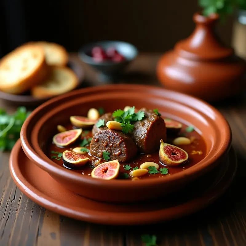 Tajine de Cordero con Higos y Almendras: Receta Marroquí Tradicional en Olla de Barro