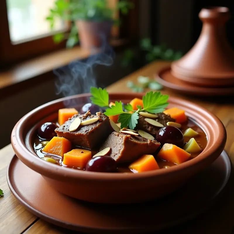 Tajín de Cordero con Pruneaux y Verduras de Estación: Receta Marroquí de Festín en Olla Express