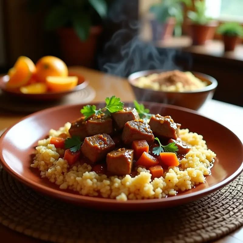 Tajín de Cordero Marroquí con Cuscús de Quinoa: Receta Tradicional con Toque Saludable