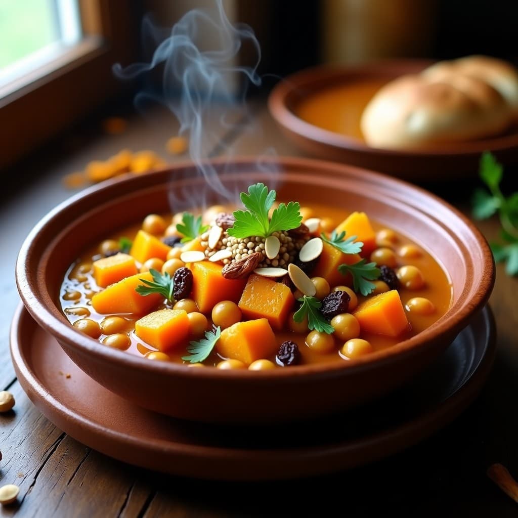 Tajine de Garbanzos y Calabaza Butternut: Receta Marocí Sin Gluten en Olla Express