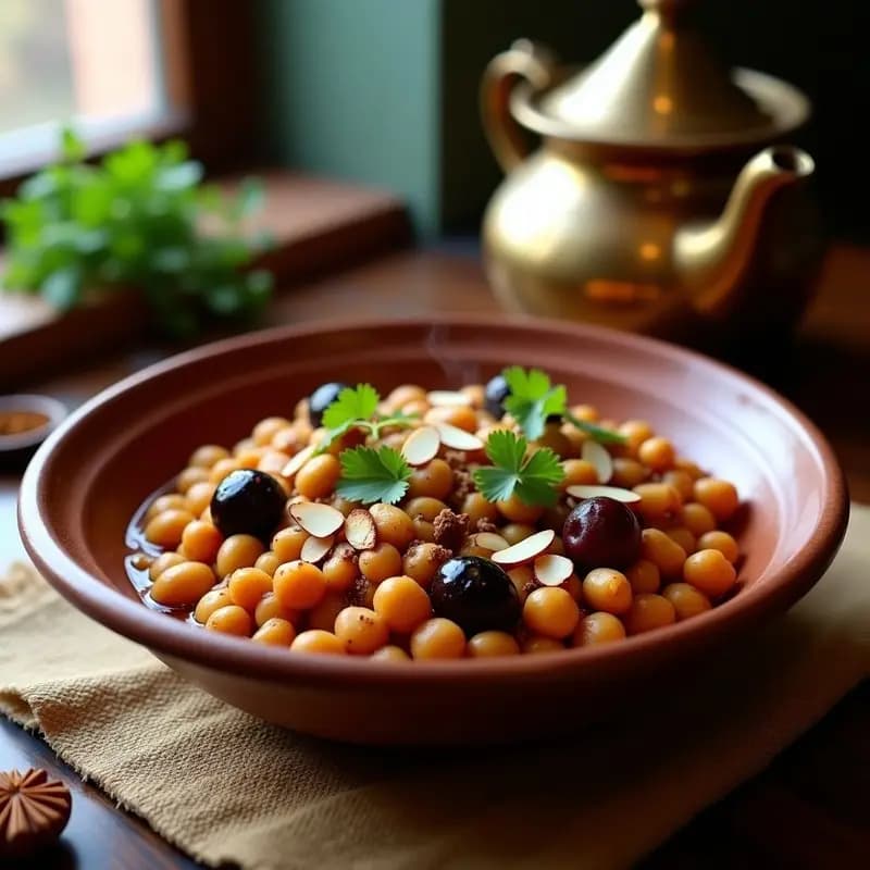 Tajine de Garbanzos y Ciruelas: Receta Marroquí Dulce y Salada en Olla Lenta
