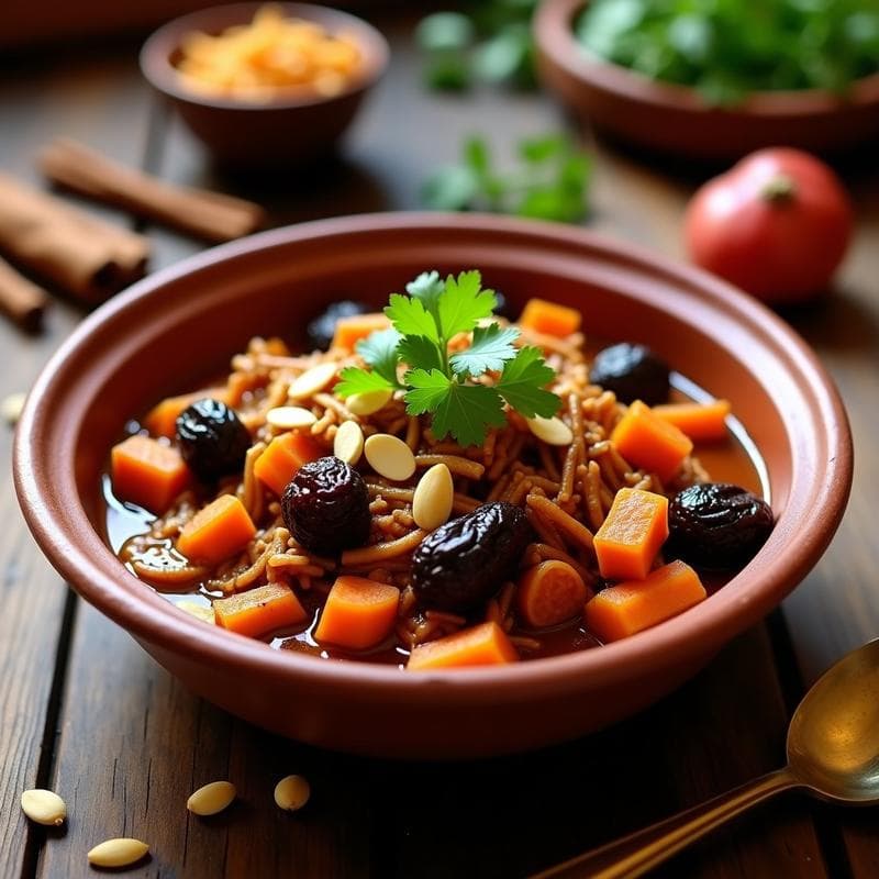 Tajine de Jackfruit con Ciruelas y Especias Ras el Hanout: Receta Vegana en Olla Lenta Marroquí