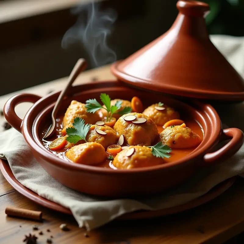 Tajín Marroquí de Pollo con Almendras y Cítricos: Plato Fragante y Exótico