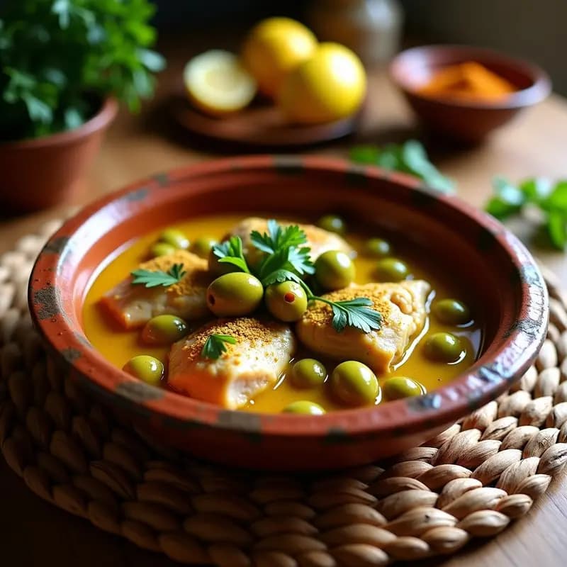 Tajine de Pollo con Alcachofas y Aceitunas: Receta Marroquí en Olla de Cocción Lenta