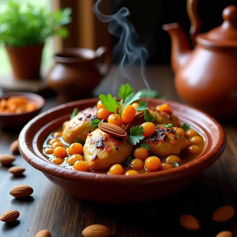 Tajín de Pollo con Almendras y Ciruelas Secas: Receta Marroquí Dulce y Salada en 40 Minutos