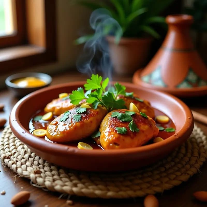 Tajine de Pollo con Almendras y Miel: Receta Marroquí Dulce y Salada en Olla de Barro