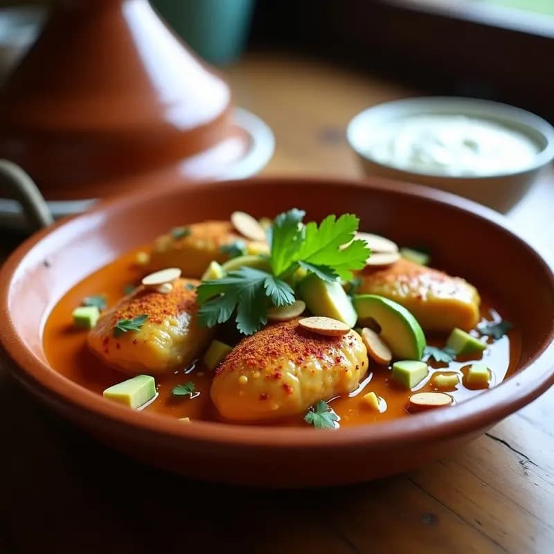 Tajín de Pollo al Azafrán con Almendras y Miel: Receta Marroquí Gourmet en 40 Minutos