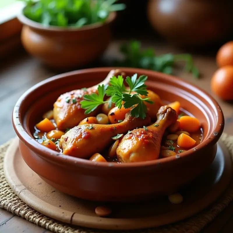 Tajine de Pollo con Ciruelas y Albaricoques: Receta Marroquí en Olla de Barro o Thermomix