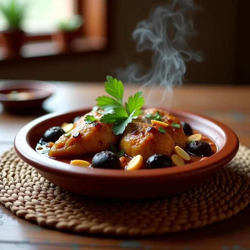 Tajine de Pollo con Ciruelas y Almendras Tostadas: Receta Marroquí en Olla Express