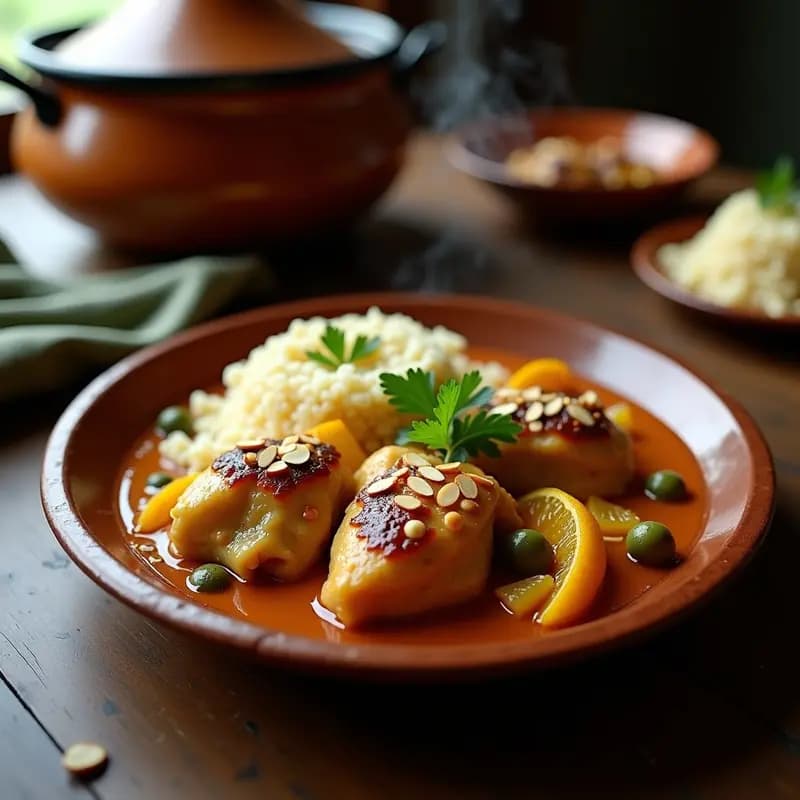 Tajine de Pollo con Cítricos y Aceitunas Verdes: Receta Marroquí en Olla Slow Cooker y Sin Lácteos